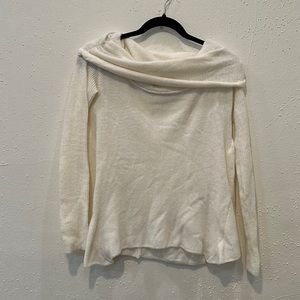 Creme cow neck or off the shoulder sweater